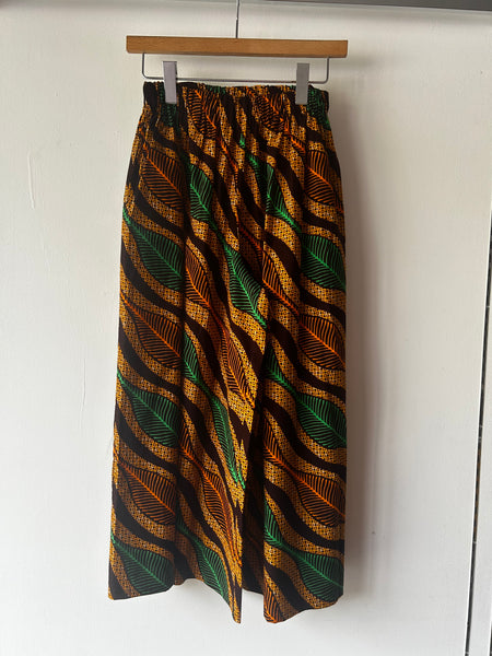 Cradle Handmadeアフリカ布ロングパンツ(Yellow leaves)