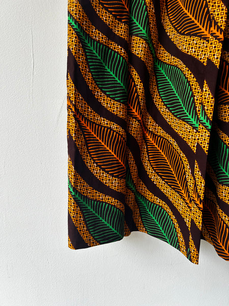 Cradle Handmadeアフリカ布ロングパンツ(Yellow leaves)
