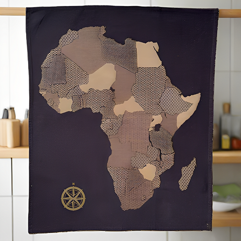 African Jacquard アフリカ地図　Gold