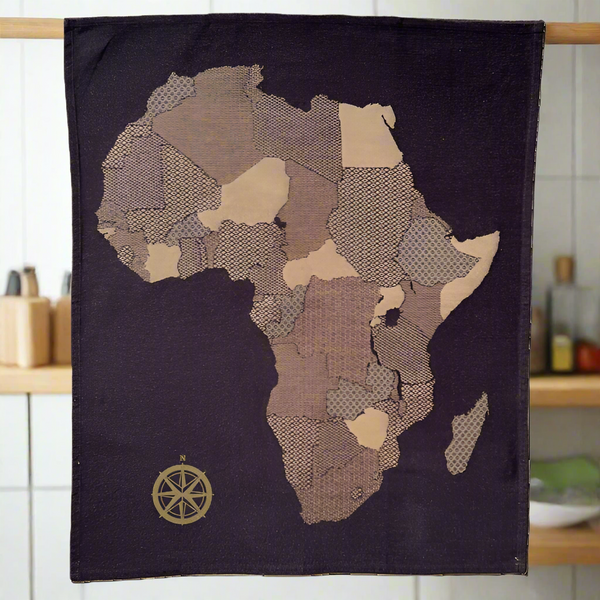 African Jacquard アフリカ地図　Gold