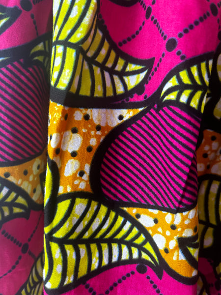 Cradle Handmadeアフリカ布ロングパンツ(Pink roots)