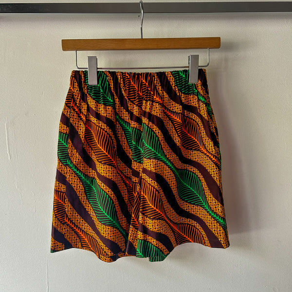Cradle Handmadeアフリカ布ショートパンツ(Yellow Leaves)