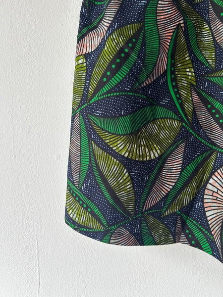 Cradle Handmadeアフリカ布ショートパンツ(Green leaves)