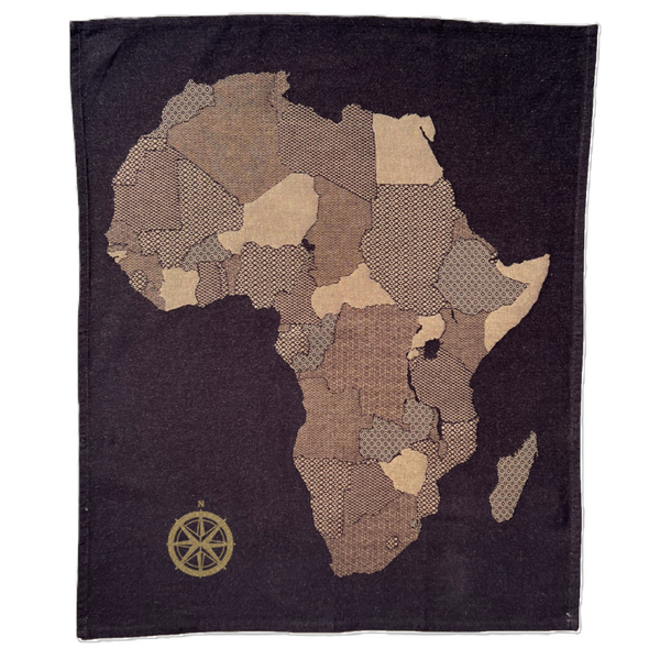 African Jacquard アフリカ地図　Gold