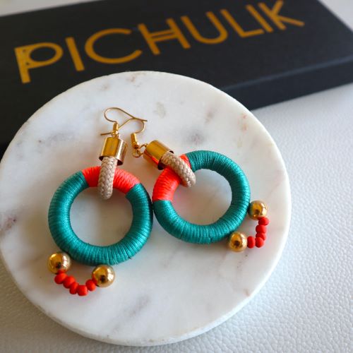 Pichulik アフリカン ピアス Alpha (Aqua Pink)