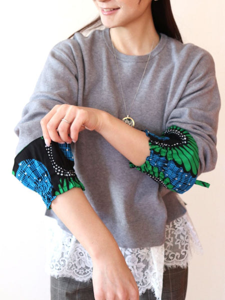 Cradle Handmade アフリカ布アームカバー(Ocean and Sky)