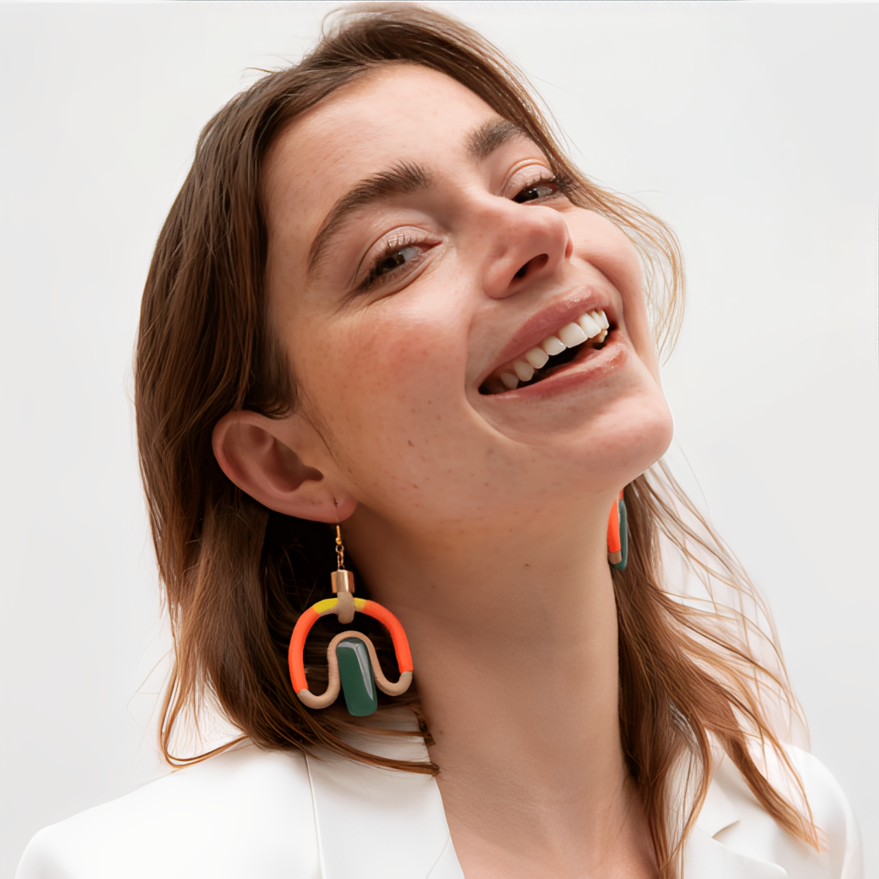 Pichulik アフリカン ピアス Aventurina (Beige Pink Yellow)