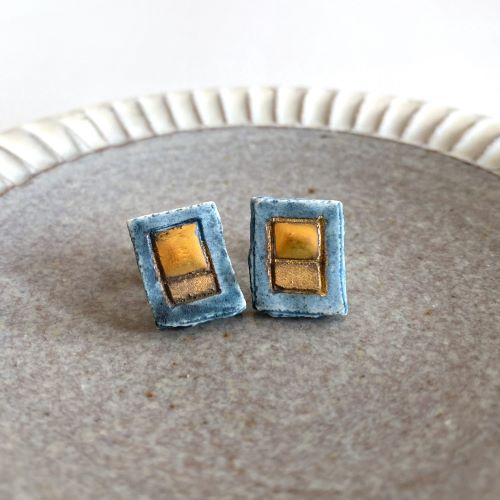 Elke Le Roux ピアス (blue squares)