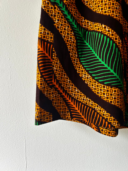 Cradle Handmadeアフリカ布ショートパンツ(Yellow Leaves)