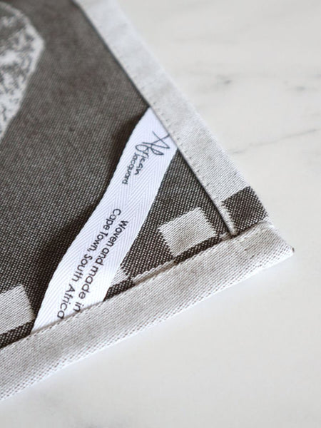 African Jacquard Wildlife ティータオル Elephant Bark