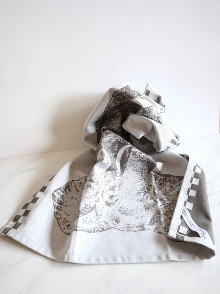 African Jacquard Wildlife ティータオル Elephant Bark