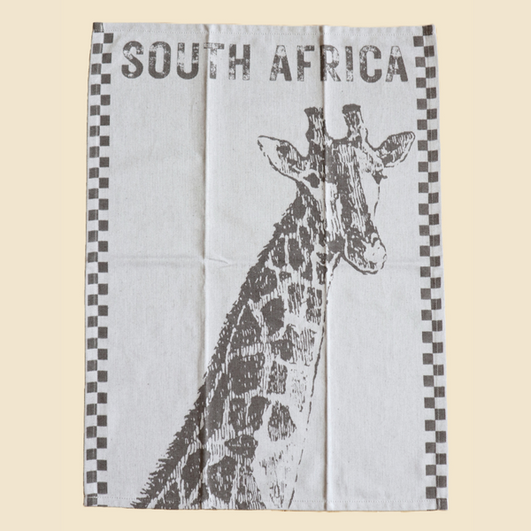 African Jacquard Wildlife ティータオル Giraffe Bark