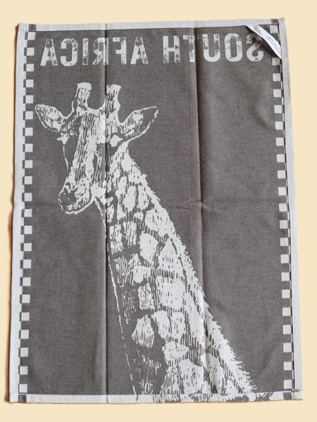 African Jacquard Wildlife ティータオル Giraffe Bark