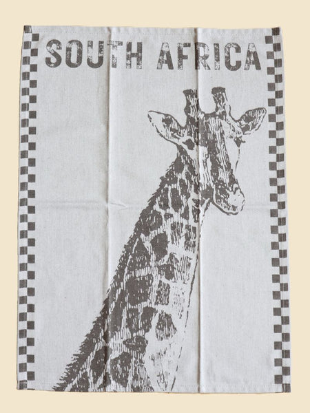 African Jacquard Wildlife ティータオル Giraffe Bark