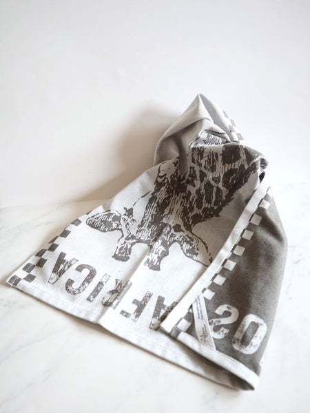 African Jacquard Wildlife ティータオル Giraffe Bark