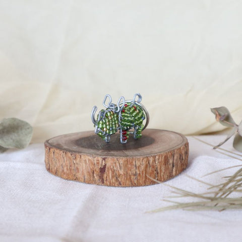 アニマルキーホルダー　サイ (green)