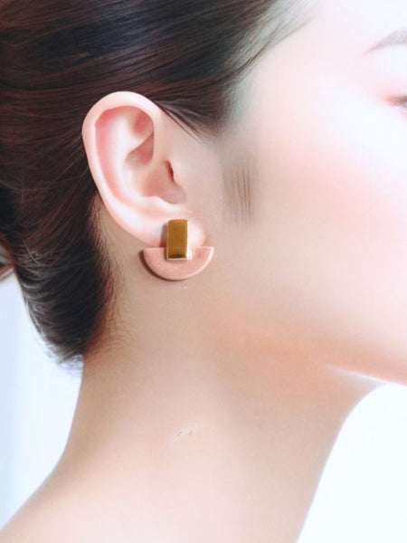 Nina Bosch 南アフリカ陶器 Halfmoon Plusピアス(Pink)