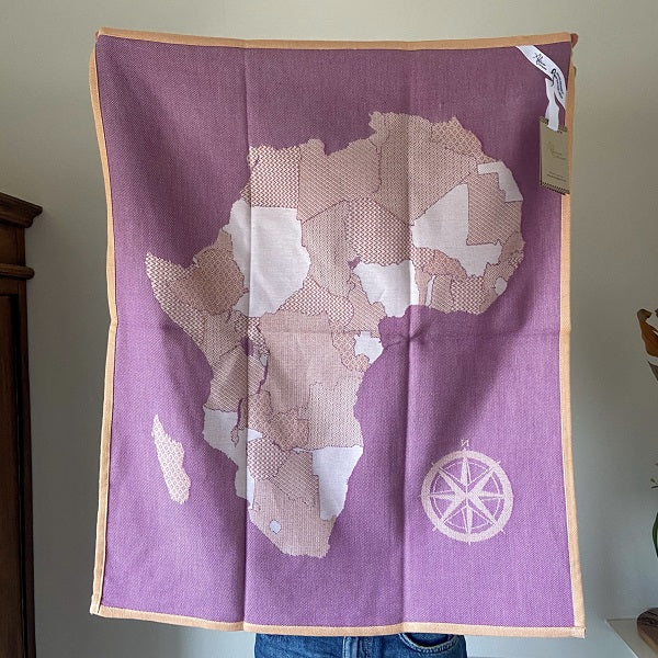 African Jacquard アフリカ地図　Orange & Lilac