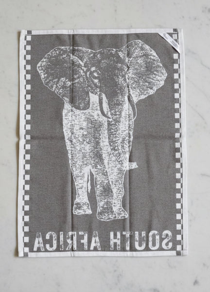 African Jacquard Wildlife ティータオル Elephant Bark