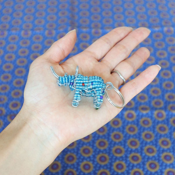 アニマルキーホルダー　サイ(light blue)