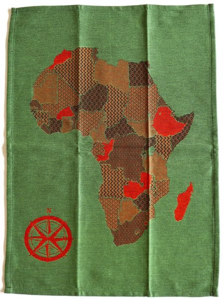 African Jacquard アフリカ地図　Green