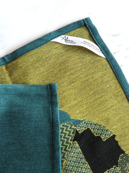 African Jacquard アフリカ地図　Teal