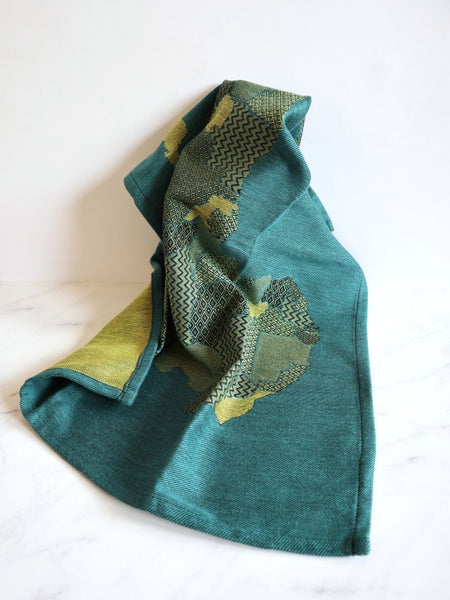 African Jacquard アフリカ地図　Teal