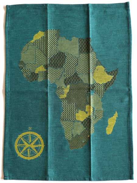 African Jacquard アフリカ地図　Teal