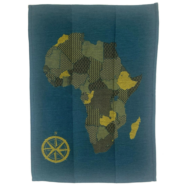 African Jacquard アフリカ地図　Teal