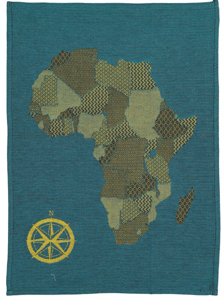 African Jacquard アフリカ地図　Teal