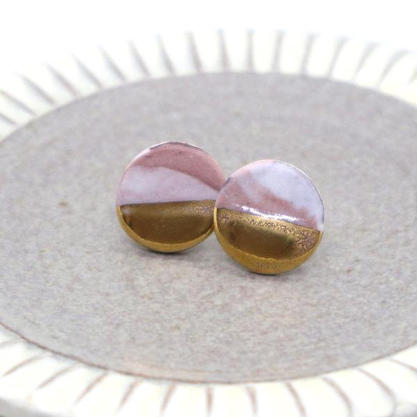 Elke Le Roux ピアス (pink/white marble 4)