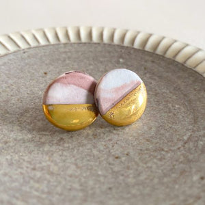 Elke Le Roux ピアス (pink/white marble 4)