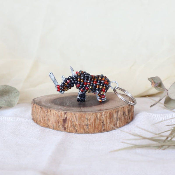 アニマルキーホルダー　サイ(red/black)