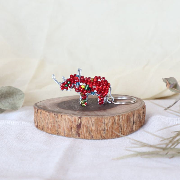 アニマルキーホルダー　サイ(red)