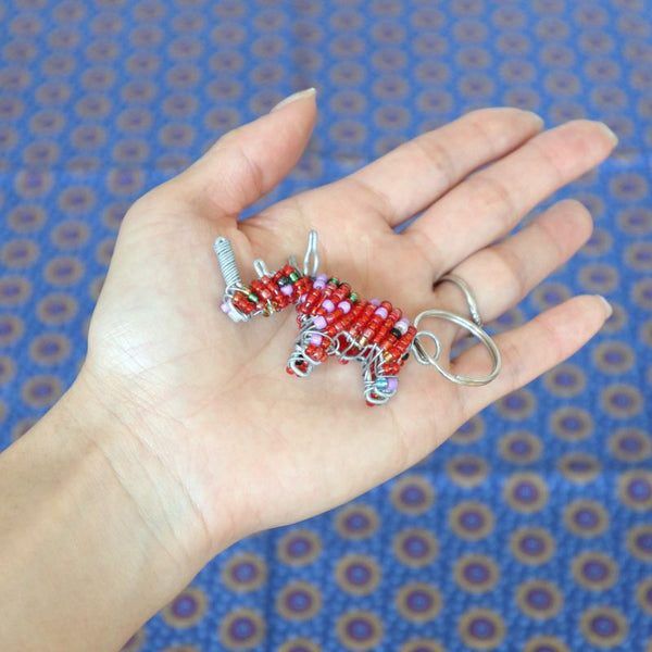 アニマルキーホルダー　サイ(red)