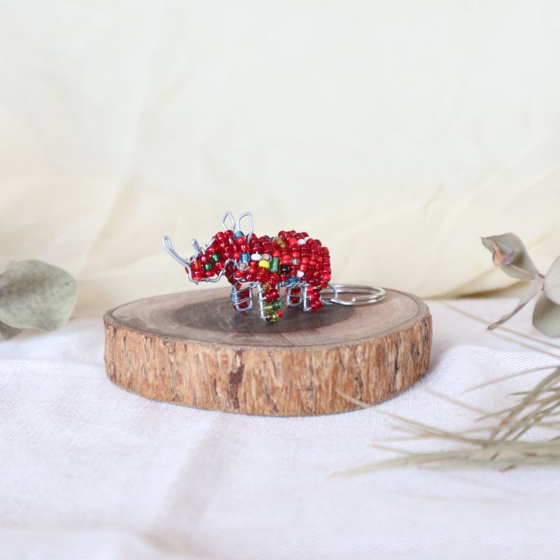 アニマルキーホルダー　サイ(red)