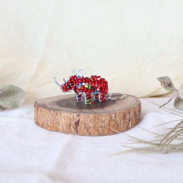 アニマルキーホルダー　サイ(red)