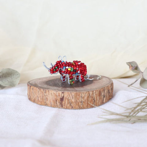 アニマルキーホルダー　サイ(red)