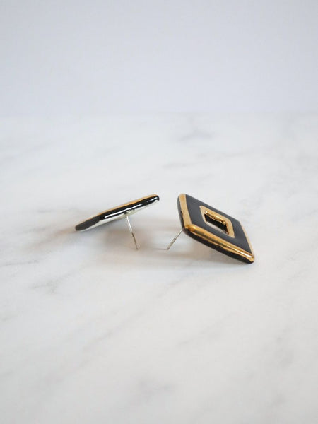 Nina Bosch 南アフリカ陶器  Savannahピアス(Black)