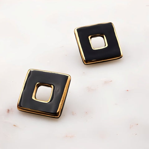 Nina Bosch 南アフリカ陶器  Savannahピアス(Black)