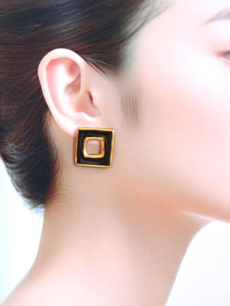Nina Bosch 南アフリカ陶器  Savannahピアス(Black)