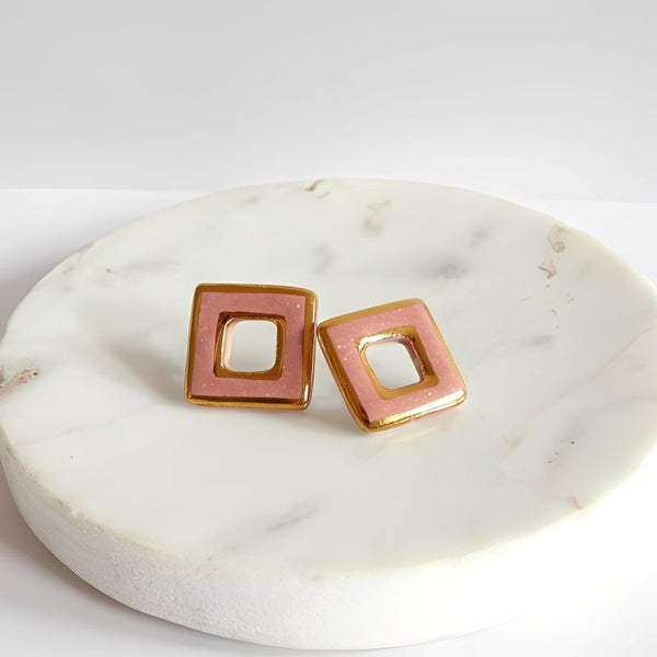 Nina Bosch 南アフリカ陶器  Savannahピアス(Pink)