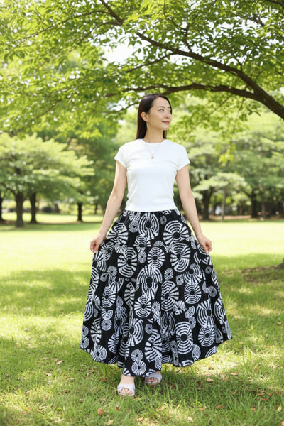 Cradle Handmadeアフリカ布スカート African Night