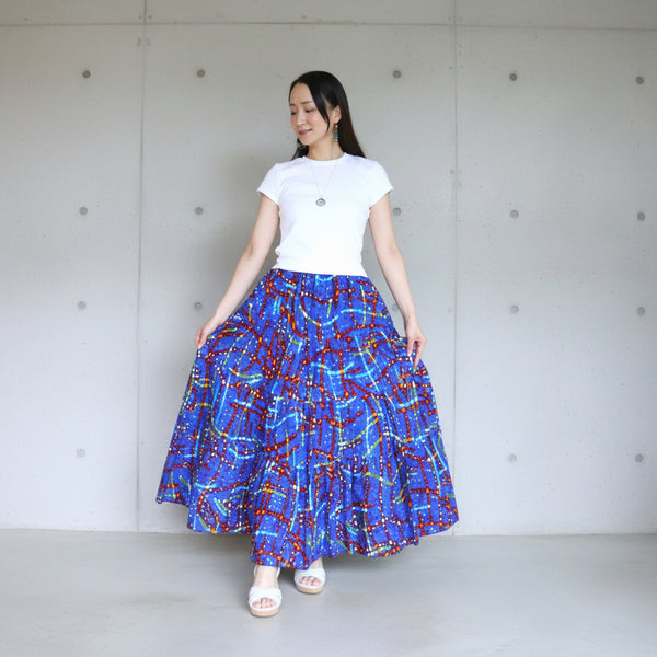 Cradle Handmadeアフリカ布スカート Carnival night