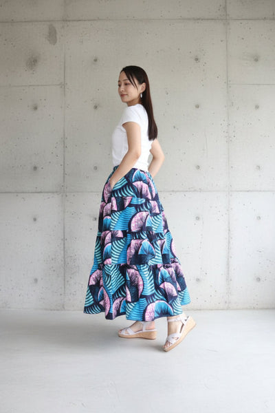 Cradle Handmadeアフリカ布スカート Jacaranda