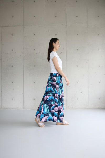 Cradle Handmadeアフリカ布スカート Jacaranda