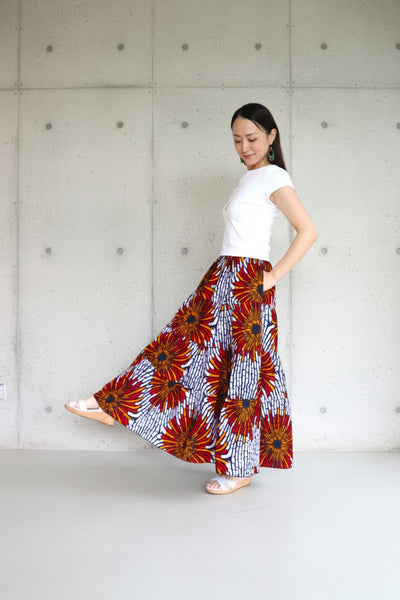 Cradle Handmadeアフリカ布スカート Sunburst