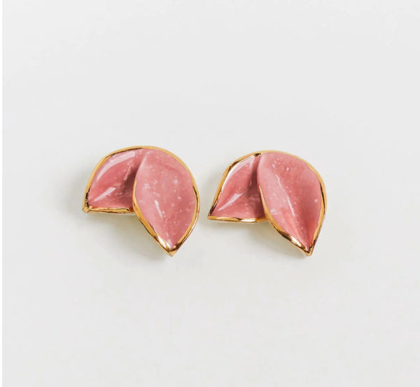 Nina Bosch 南アフリカ陶器 ワイルドオーキッド ピアス(Pink)