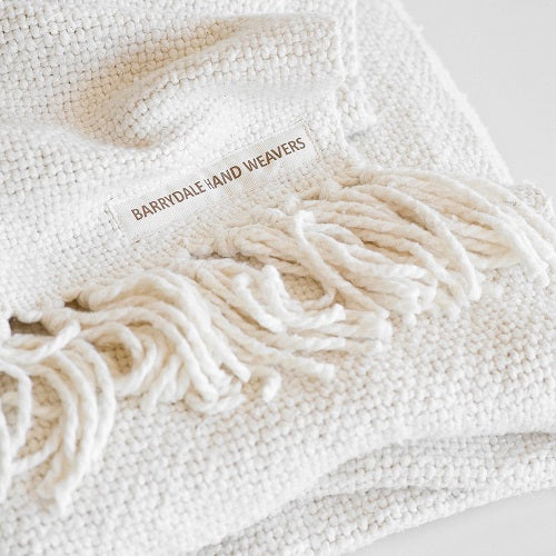 Barrydale Weavers Thick weaveブランケット(White)