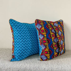 Cradle Handmade アフリカンShweShweクッションカバー(Blue)
